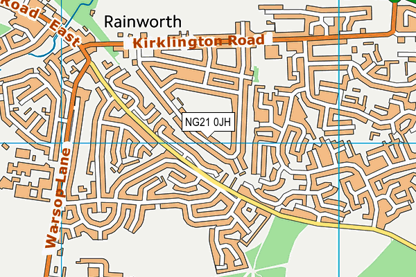 NG21 0JH map - OS VectorMap District (Ordnance Survey)