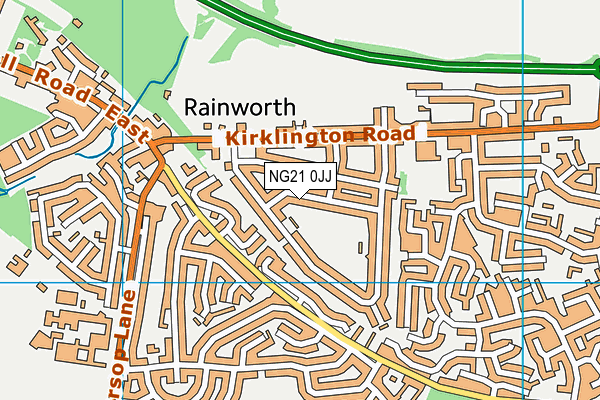 NG21 0JJ map - OS VectorMap District (Ordnance Survey)