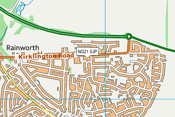 NG21 0JP map - OS VectorMap District (Ordnance Survey)