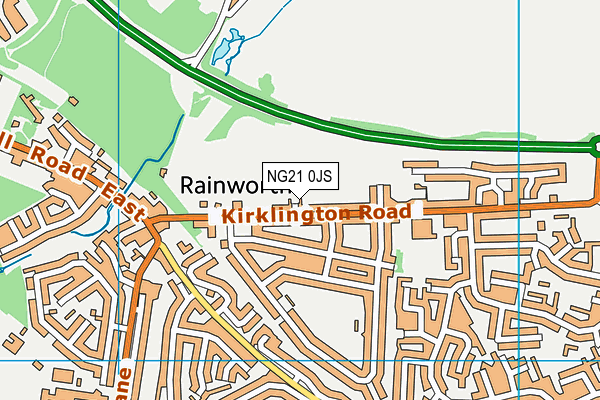 NG21 0JS map - OS VectorMap District (Ordnance Survey)