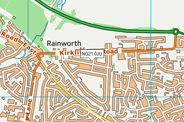 NG21 0JU map - OS VectorMap District (Ordnance Survey)