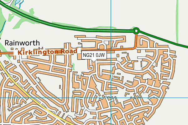 NG21 0JW map - OS VectorMap District (Ordnance Survey)