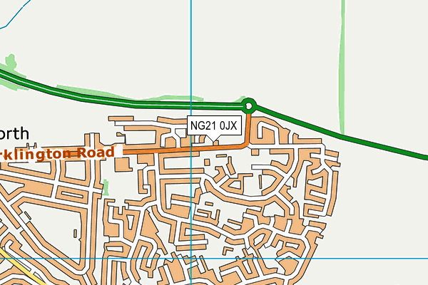 NG21 0JX map - OS VectorMap District (Ordnance Survey)
