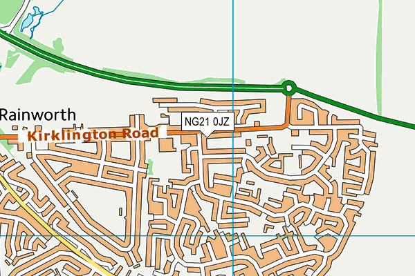 NG21 0JZ map - OS VectorMap District (Ordnance Survey)