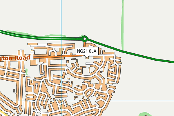 NG21 0LA map - OS VectorMap District (Ordnance Survey)