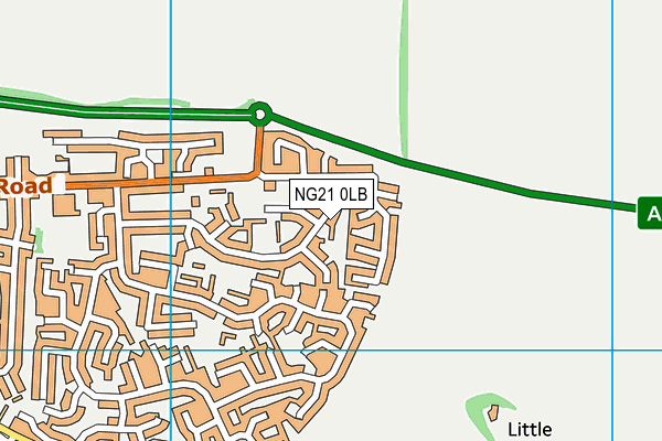 NG21 0LB map - OS VectorMap District (Ordnance Survey)