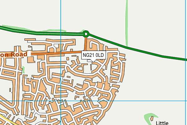 NG21 0LD map - OS VectorMap District (Ordnance Survey)