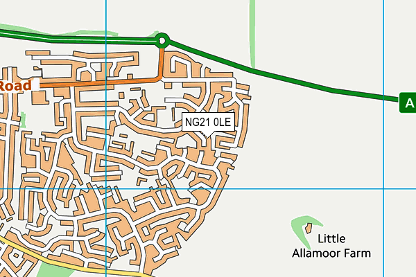 NG21 0LE map - OS VectorMap District (Ordnance Survey)