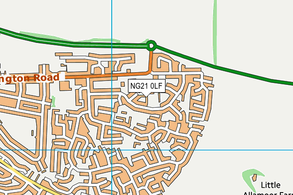 NG21 0LF map - OS VectorMap District (Ordnance Survey)
