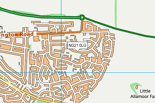 NG21 0LG map - OS VectorMap District (Ordnance Survey)