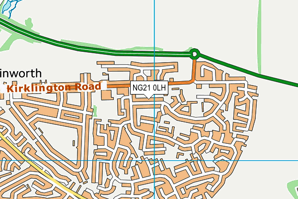 NG21 0LH map - OS VectorMap District (Ordnance Survey)