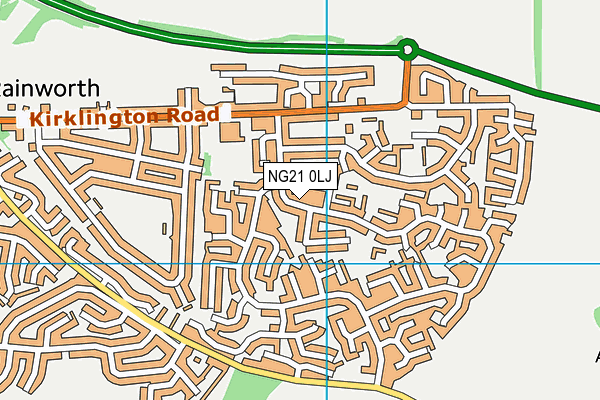 NG21 0LJ map - OS VectorMap District (Ordnance Survey)