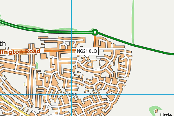 NG21 0LQ map - OS VectorMap District (Ordnance Survey)