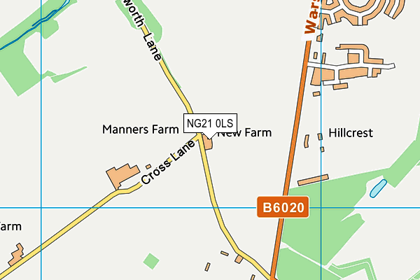 NG21 0LS map - OS VectorMap District (Ordnance Survey)