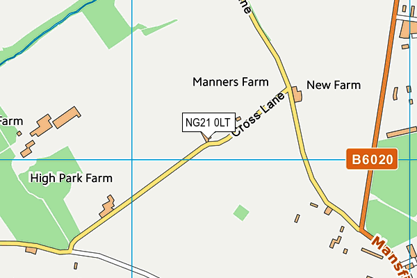 NG21 0LT map - OS VectorMap District (Ordnance Survey)