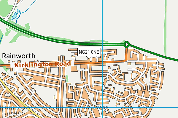 NG21 0NE map - OS VectorMap District (Ordnance Survey)