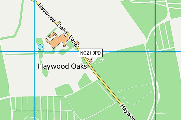 NG21 0PD map - OS VectorMap District (Ordnance Survey)