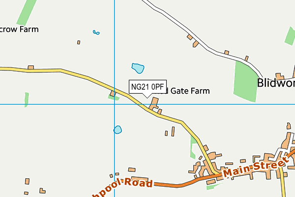 NG21 0PF map - OS VectorMap District (Ordnance Survey)