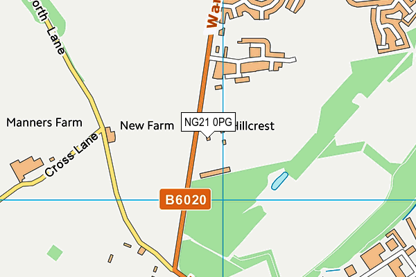 NG21 0PG map - OS VectorMap District (Ordnance Survey)