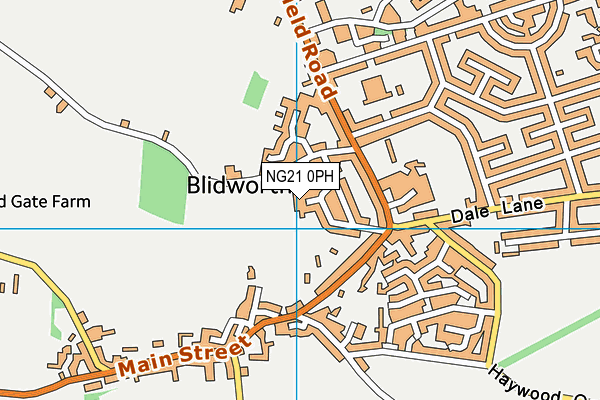NG21 0PH map - OS VectorMap District (Ordnance Survey)