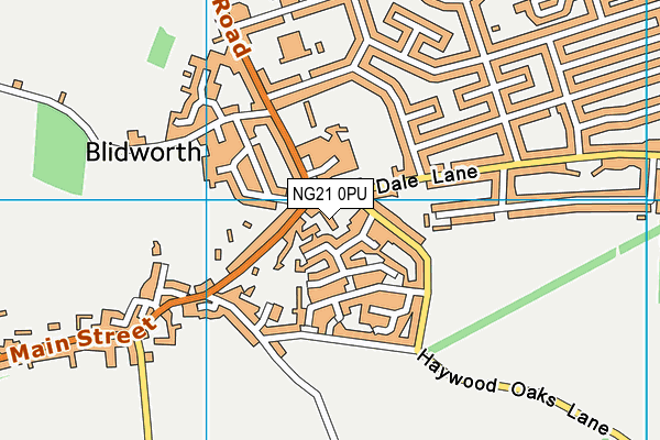 NG21 0PU map - OS VectorMap District (Ordnance Survey)