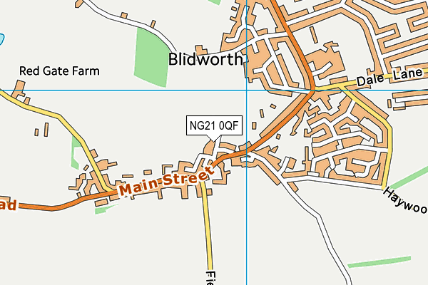 NG21 0QF map - OS VectorMap District (Ordnance Survey)