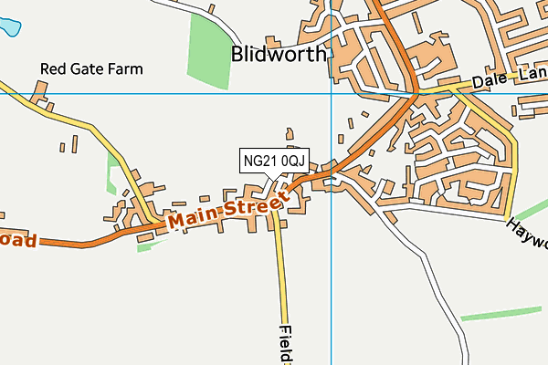 NG21 0QJ map - OS VectorMap District (Ordnance Survey)