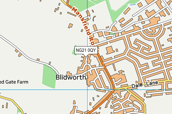 NG21 0QY map - OS VectorMap District (Ordnance Survey)