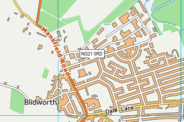 Blidworth Leisure Centre map (NG21 0RD) - OS VectorMap District (Ordnance Survey)