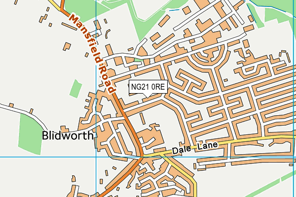 Blidworth Oaks Primary School map (NG21 0RE) - OS VectorMap District (Ordnance Survey)