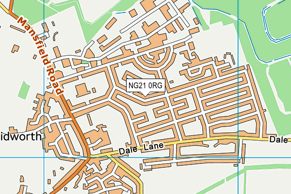 NG21 0RG map - OS VectorMap District (Ordnance Survey)