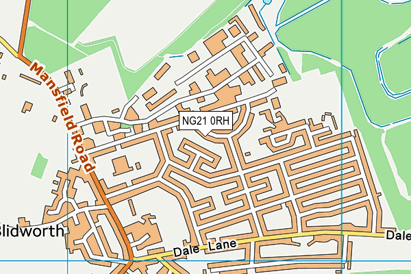 NG21 0RH map - OS VectorMap District (Ordnance Survey)