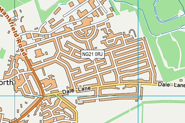 NG21 0RJ map - OS VectorMap District (Ordnance Survey)