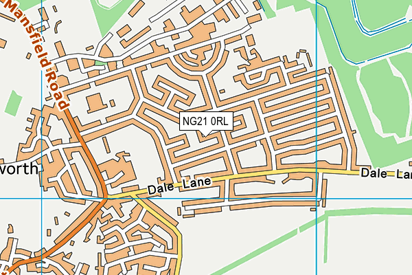 NG21 0RL map - OS VectorMap District (Ordnance Survey)