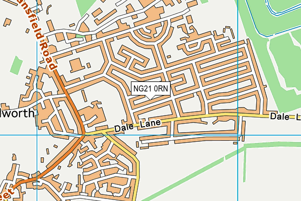 NG21 0RN map - OS VectorMap District (Ordnance Survey)