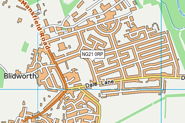 NG21 0RP map - OS VectorMap District (Ordnance Survey)
