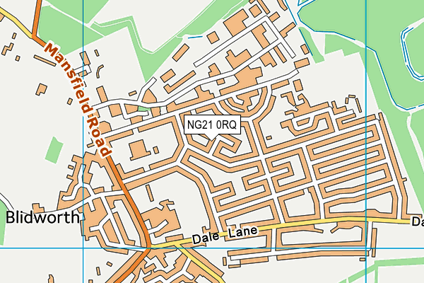 NG21 0RQ map - OS VectorMap District (Ordnance Survey)