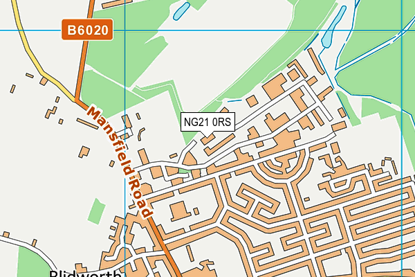 NG21 0RS map - OS VectorMap District (Ordnance Survey)