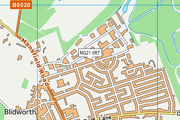NG21 0RT map - OS VectorMap District (Ordnance Survey)