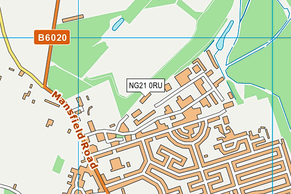 NG21 0RU map - OS VectorMap District (Ordnance Survey)