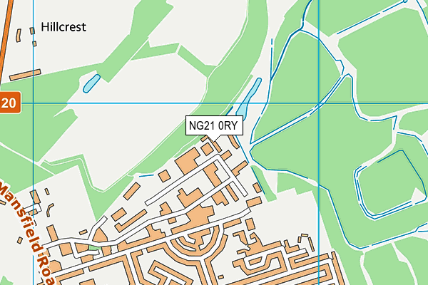 NG21 0RY map - OS VectorMap District (Ordnance Survey)