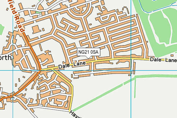 NG21 0SA map - OS VectorMap District (Ordnance Survey)