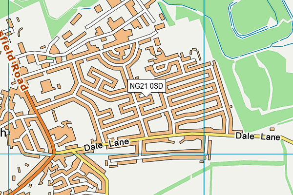 NG21 0SD map - OS VectorMap District (Ordnance Survey)