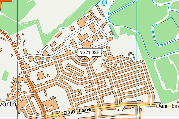 NG21 0SE map - OS VectorMap District (Ordnance Survey)