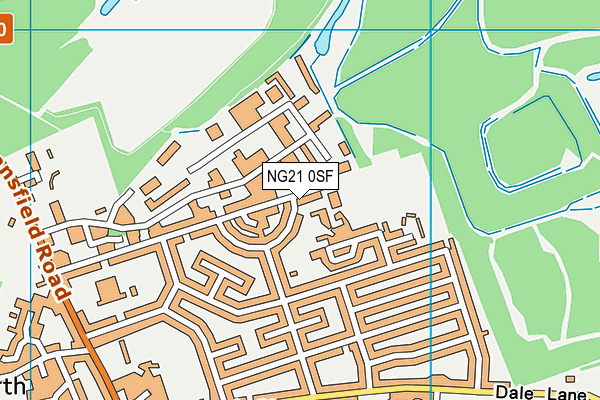 NG21 0SF map - OS VectorMap District (Ordnance Survey)