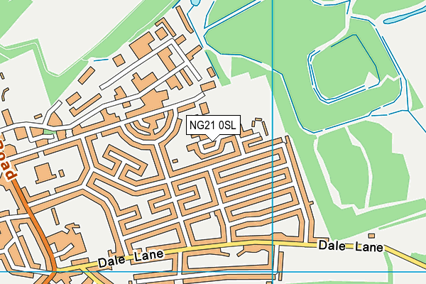 NG21 0SL map - OS VectorMap District (Ordnance Survey)