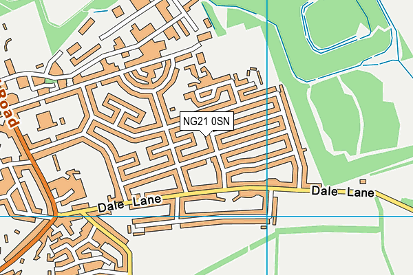 NG21 0SN map - OS VectorMap District (Ordnance Survey)