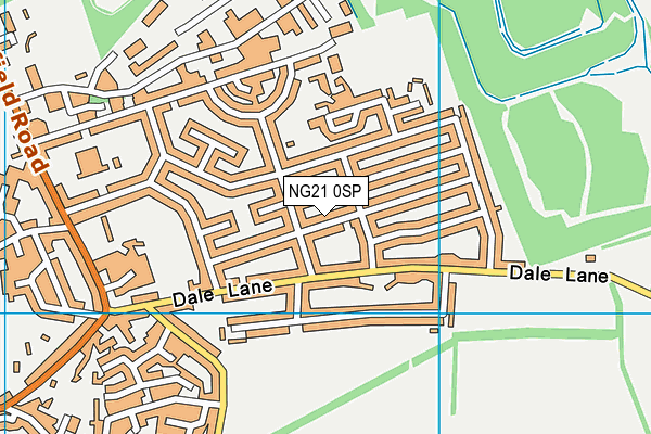 NG21 0SP map - OS VectorMap District (Ordnance Survey)