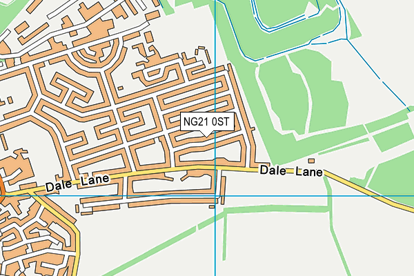 NG21 0ST map - OS VectorMap District (Ordnance Survey)