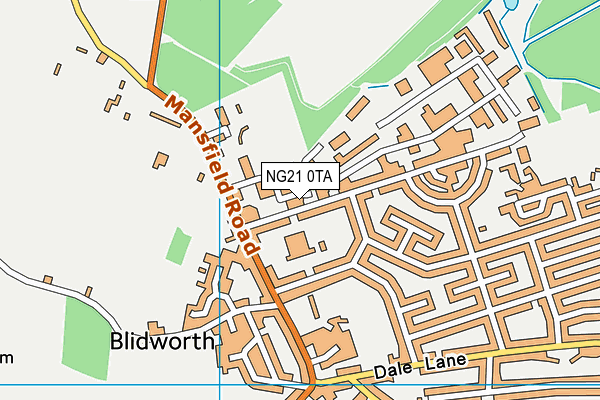 NG21 0TA map - OS VectorMap District (Ordnance Survey)